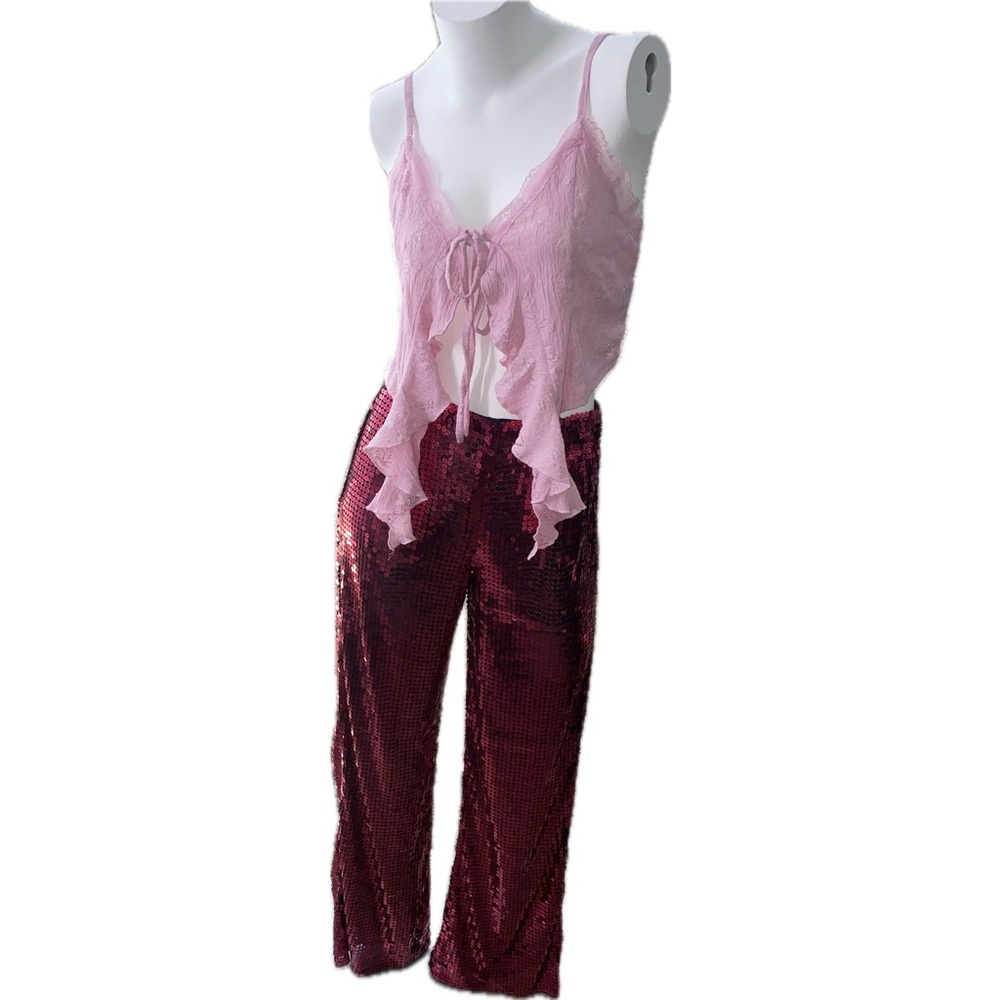 Pink sequin pants - Picture 2 of 5